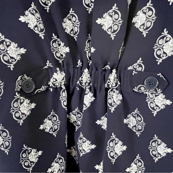 Vintage 80’s EATON COLLECTABLES/ Blazer/ Damask print/ White & blue/ Size US 14 - Picture 7 of 12